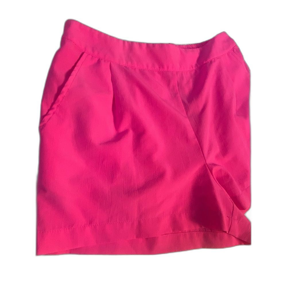 Under Skies Hot Pink High Waisted Shorts Back Zipper SummerBarbiecore M - Picture 5 of 9